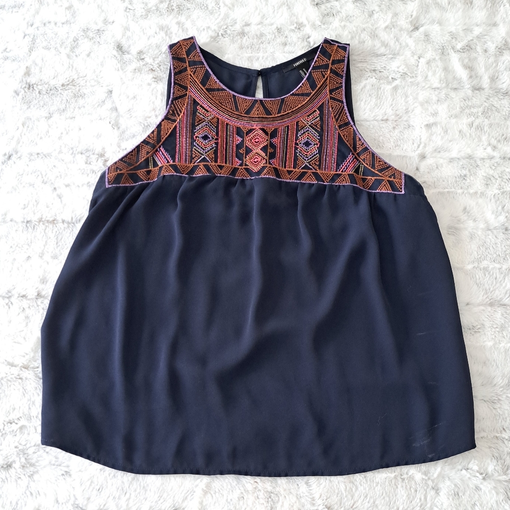 Forever 21 sleeveless blue top. Size M.